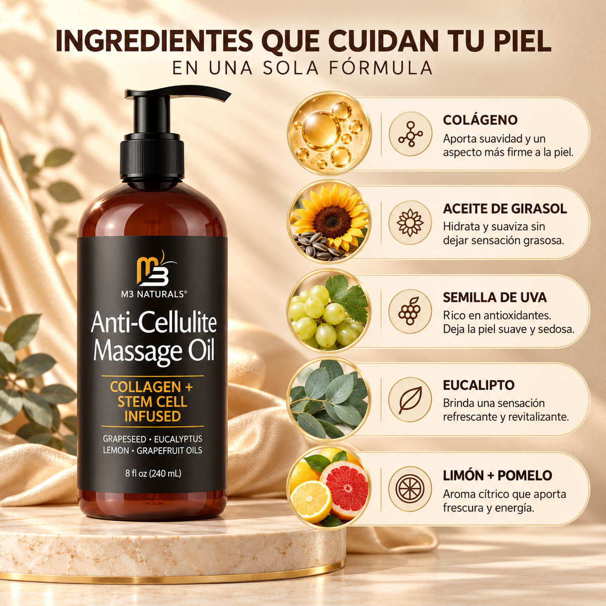 M3 · Naturals™ | Aceite Corporal para Piel Firme y Suave